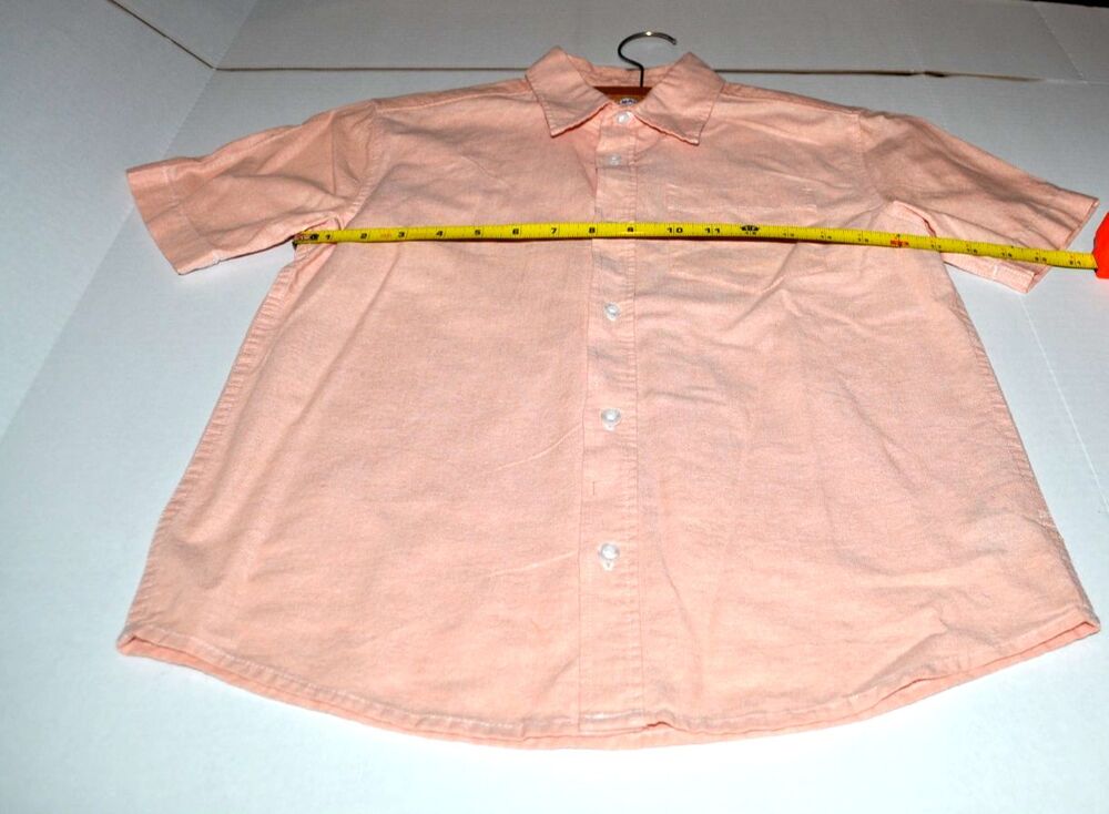 Old Navy Boys Pale Pink Short Sleeve Oxford Button Down Shirt L 10-12 - Picture 6 of 8